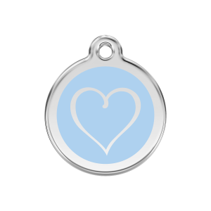 Light Blue Tribal Heart Dog ID Tag Medium