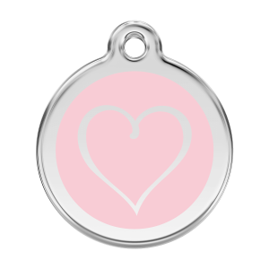 Pink Tribal Heart Dog ID Tag Large
