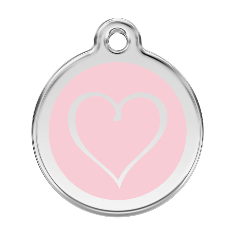 Vue avant - Médaille personnalisable Red Dingo Coeur Tribal Rose - Size L