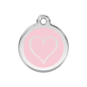 Pink Tribal Heart Dog ID Tag Medium