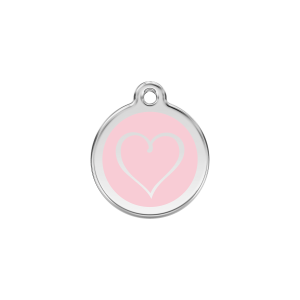 Pink Tribal Heart Cat ID Tag Small