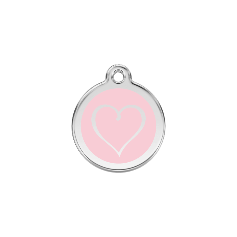 Vue avant - Médaille personnalisable pour chien/chat Red Dingo Coeur Tribal Rose S 20.00mm