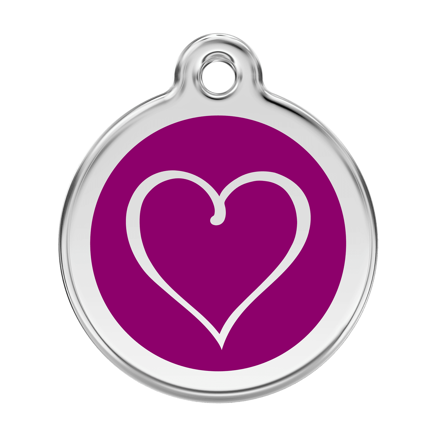 Vue avant - Médaille personnalisée pour chien - Red Dingo Coeur Tribal Violet - Size L
