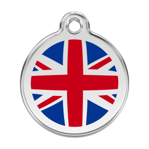 Large Dark Blue British Flag Dog ID Tag