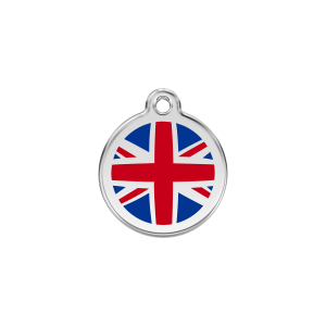 Small Dark Blue British Flag Cat ID Tag