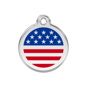 Dark Blue American Flag Dog ID Tag Medium