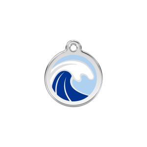 Light Blue Wave Cat ID Tag Small