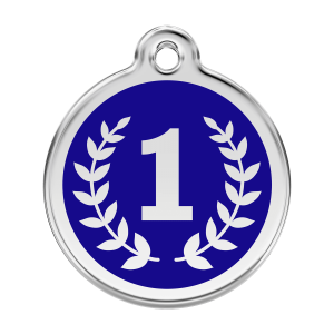 Dark Blue Winner Dog ID Tag Large