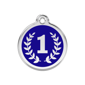 Dark Blue Winner Dog ID Tag Medium