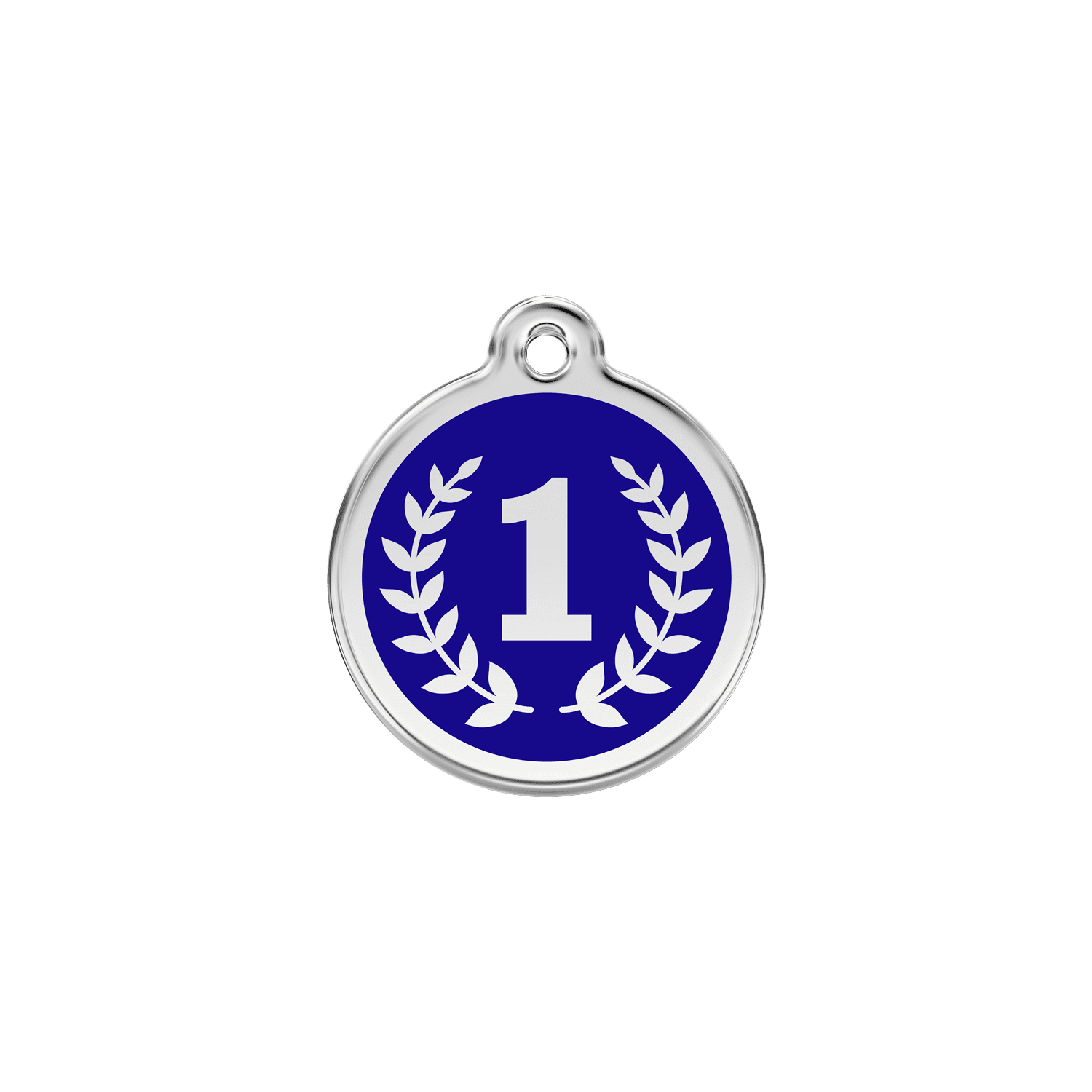 Vue avant - Médaille personnalisable pour chien/chat Red Dingo Émail/Acier inoxydable Bleu foncé - Size S