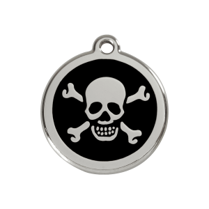 Black Skull Dog ID Tag Medium