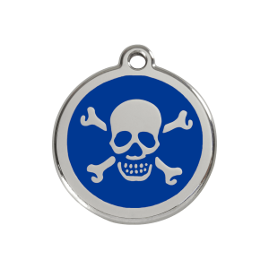 Dark Blue Skull Dog ID Tag Medium