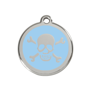 Light Blue Skull Dog ID Tag Medium