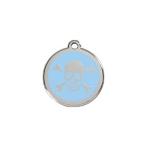 Light Blue Skull Cat ID Tag Small