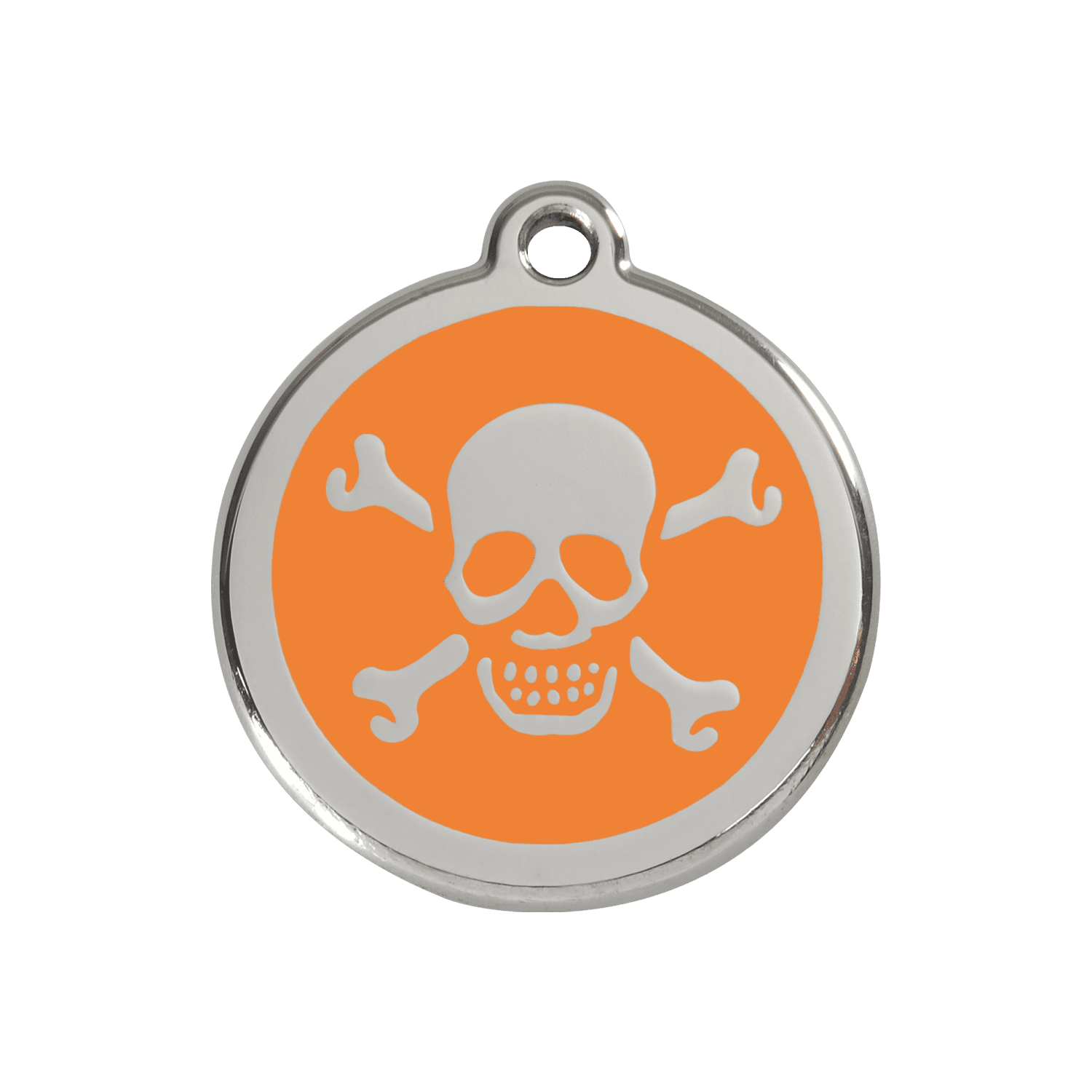 Vue avant - Médaille personnalisée pour chien Red Dingo Émail et acier inoxydable Orange - Size M