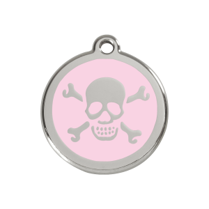 Pink Skull Dog ID Tag Medium