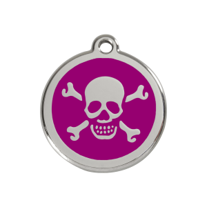 Purple Skull Dog ID Tag Medium