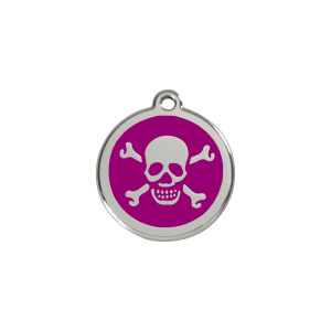 Purple Skull Cat ID Tag Small