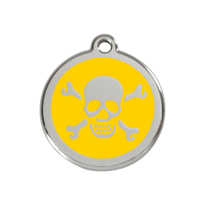 Yellow Skull Dog ID Tag Medium
