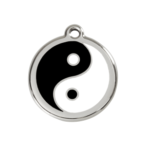 Black Yin Yang Dog ID Tag Medium