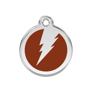 Brown Lightning Bolt Dog ID Tag Medium
