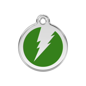 Green Lightning Bolt Dog ID Tag Medium