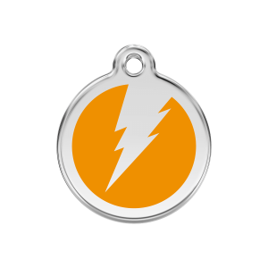 Orange Lightning Bolt Dog ID Tag Medium