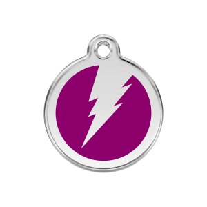 Purple Lightning Bolt Dog ID Tag Medium