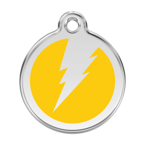 Yellow Lightning Bolt Dog ID Tag Large