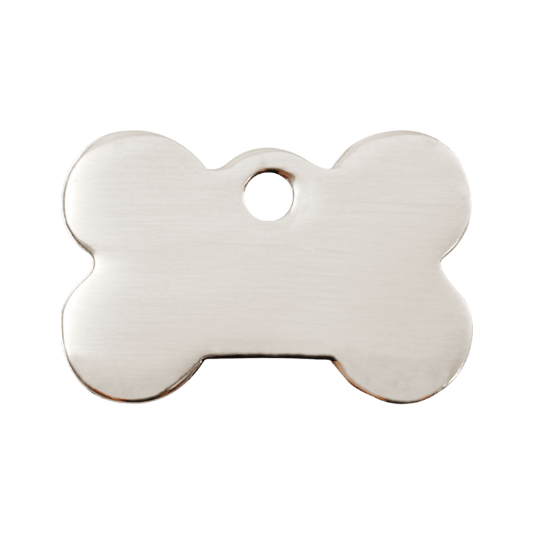 Vue avant - Médaille personnalisée pour chien Red Dingo Os en acier inoxydable - Size M - Réf : 02-BN-ZZ-ME