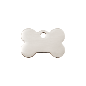 Small Bone Cat ID Tag in Stainless Steel