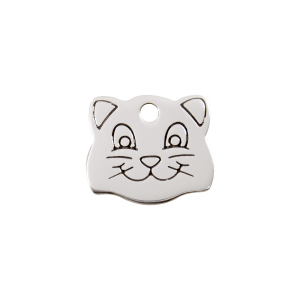 Small Stainless Steel Cat Head ID Tag