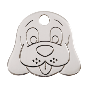 Dog Head Stainless Steel ID Tag Large