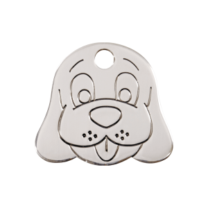 Dog Head Stainless Steel Dog ID Tag Medium