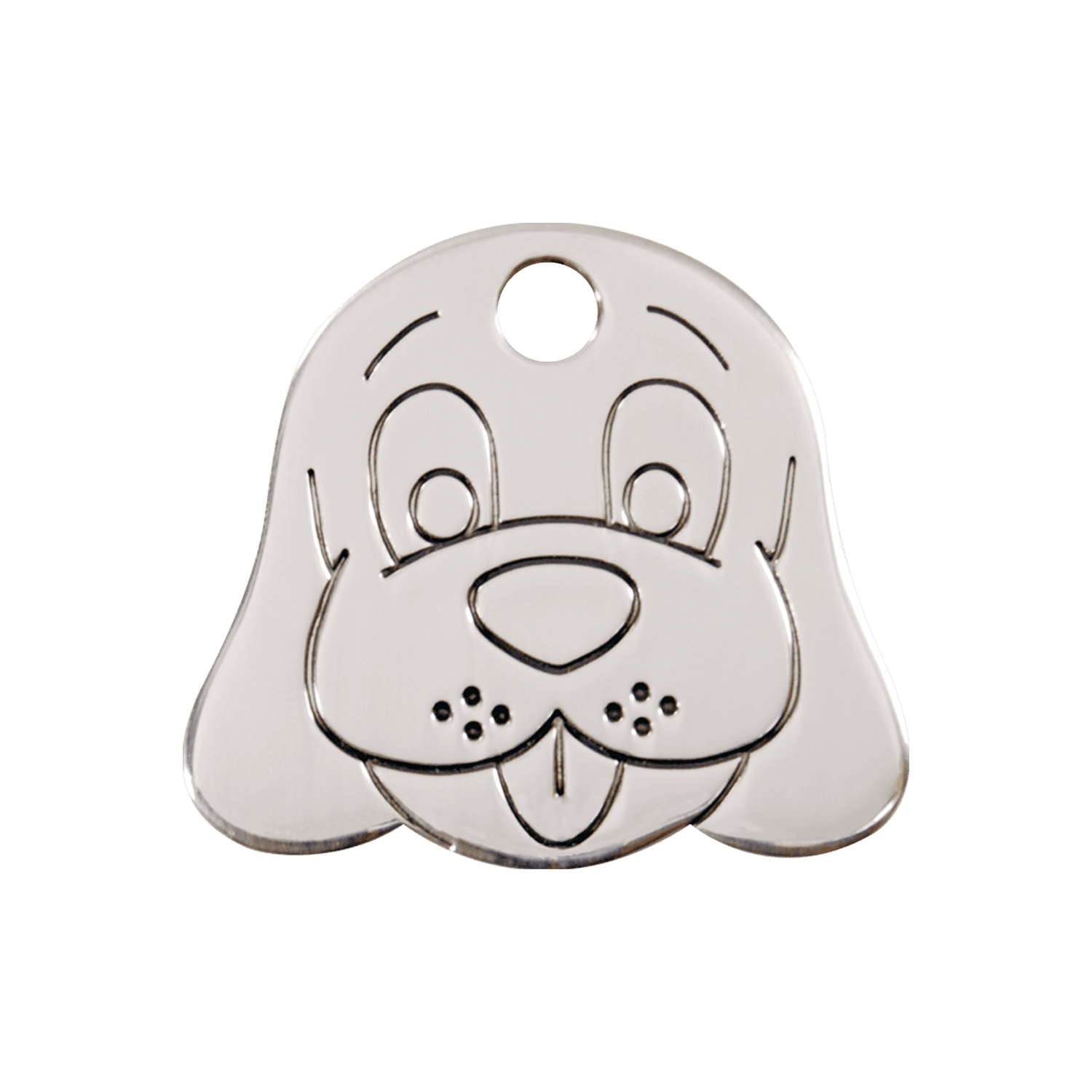 Vue avant - Médaille personnalisée pour chien Red Dingo en acier inoxydable - Tête de chien - Size M