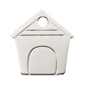 Large Dog House Dog ID Tag in Stainless Steel