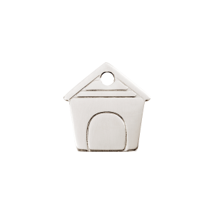 Dog House Cat ID Tag in Stainless Steel