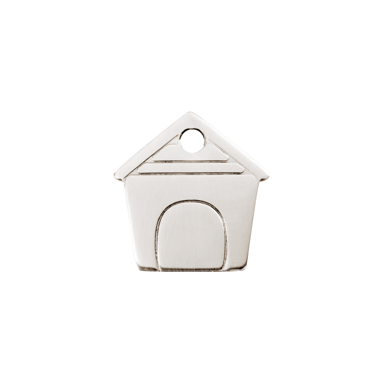 Vue avant - Médaille personnalisable Red Dingo - Plat acier inoxydable - Motif niche - Size S