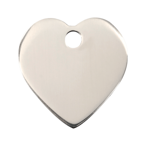 Heart Dog ID Tag Large Stainless Steel