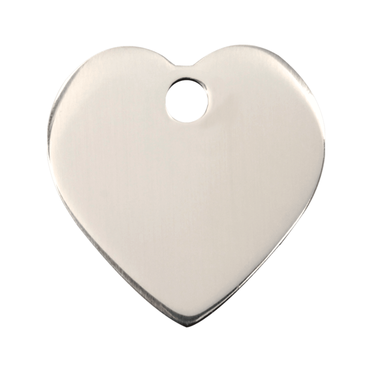 Vue avant - Médaille personnalisable Red Dingo cœur acier inoxydable - Size L