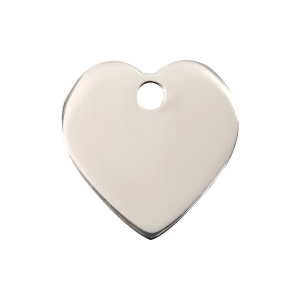 Heart Dog ID Tag Medium Stainless Steel