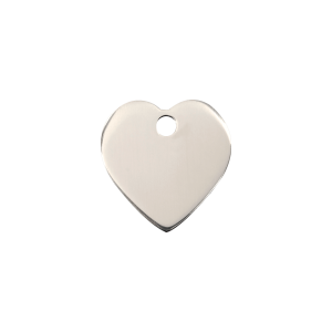 Small Heart Cat ID Tag in Stainless Steel