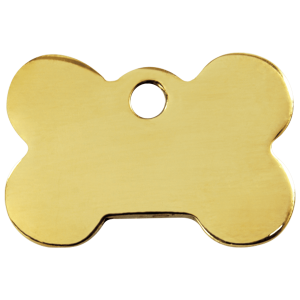 Large Bone Dog ID Tag in Flat Brass with Engraving
