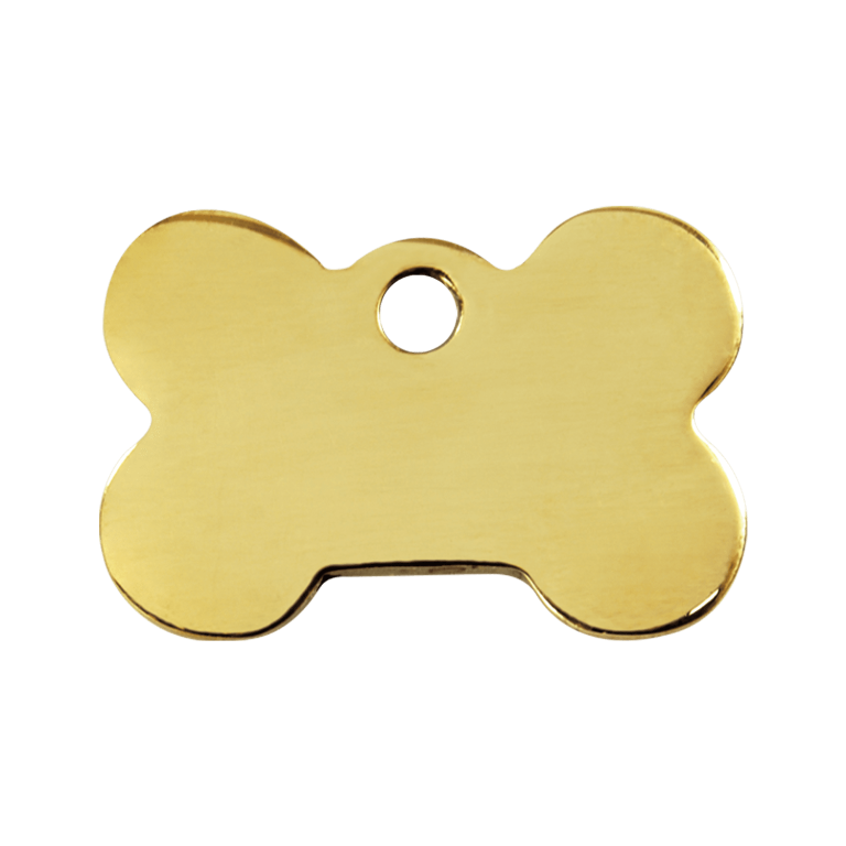 Vue avant - Médaille personnalisable pour chien Red Dingo - Laiton plat Os - Size M - 03-BN-ZZ-ME