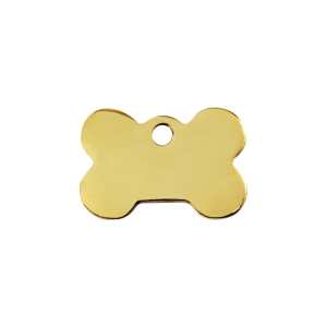 Small Bone Cat ID Tag in Flat Brass