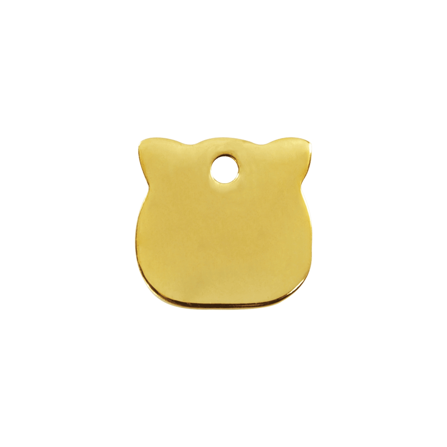 Vue avant - Médaille personnalisable pour chat Red Dingo Laiton plat tête de chat - Size S - 03-CH-ZZ-SM