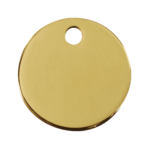 Large Circle Dog ID Tag in Flat Brass