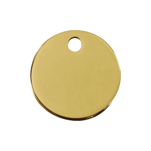 Circle Dog ID Tag Medium in Flat Brass