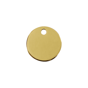 Small Flat Brass Circle Cat ID Tag