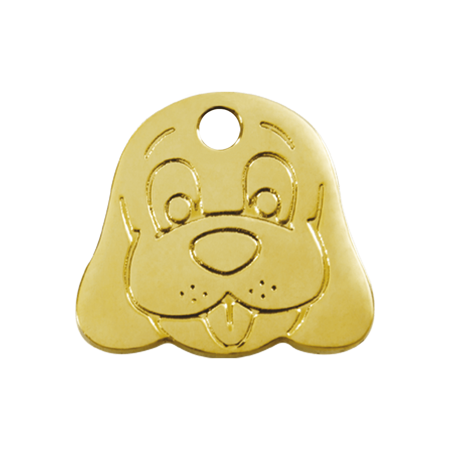 Vue avant - Médaille personnalisable Red Dingo Laiton plat - Tête de chien - Size M